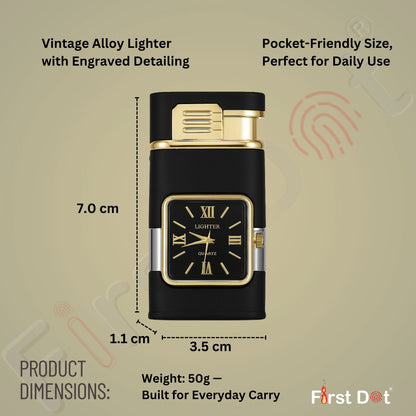 Premium ChronoLite Clock Lighter – Lighter for Men Black