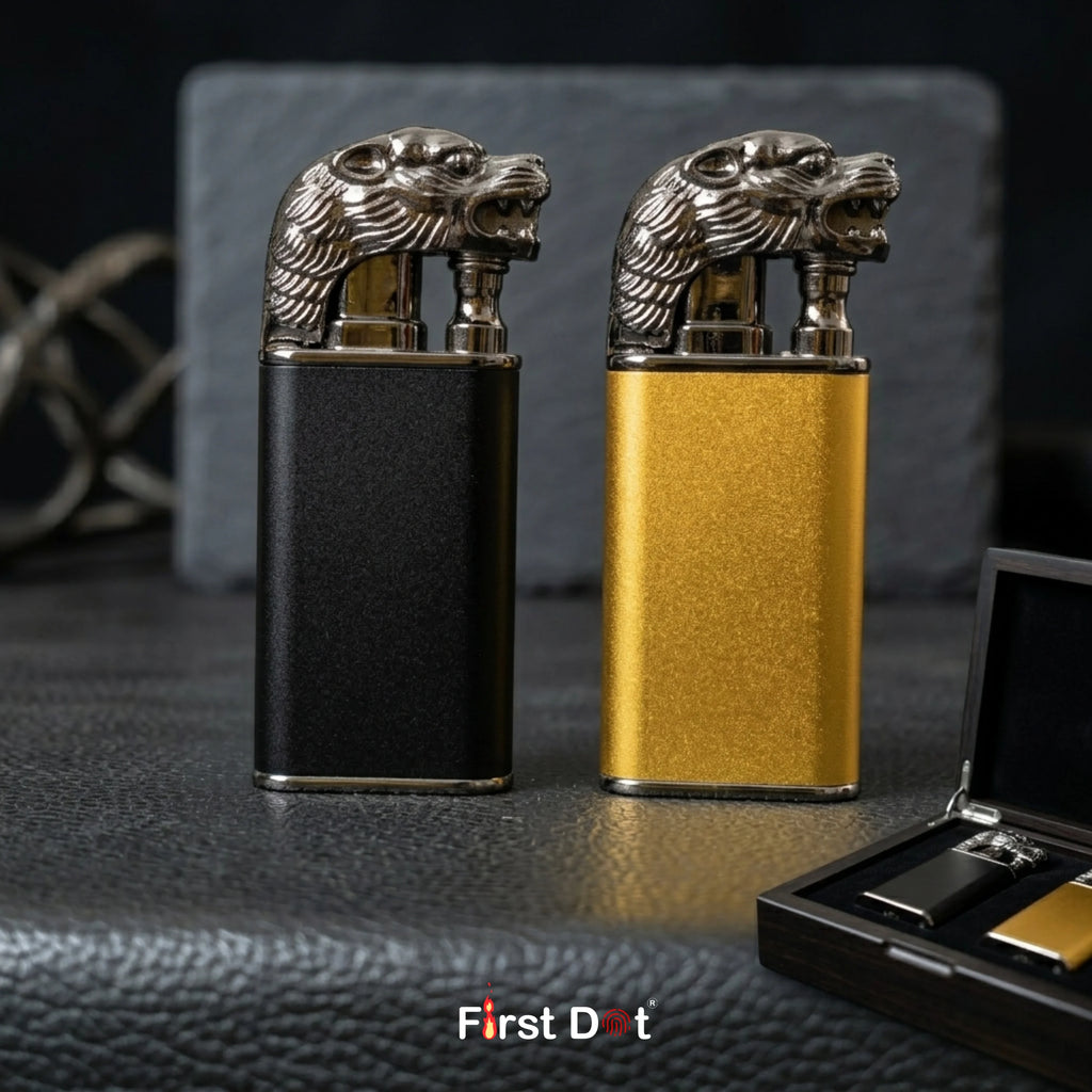 Tiger Head Dual Flame Cigarette Lighter