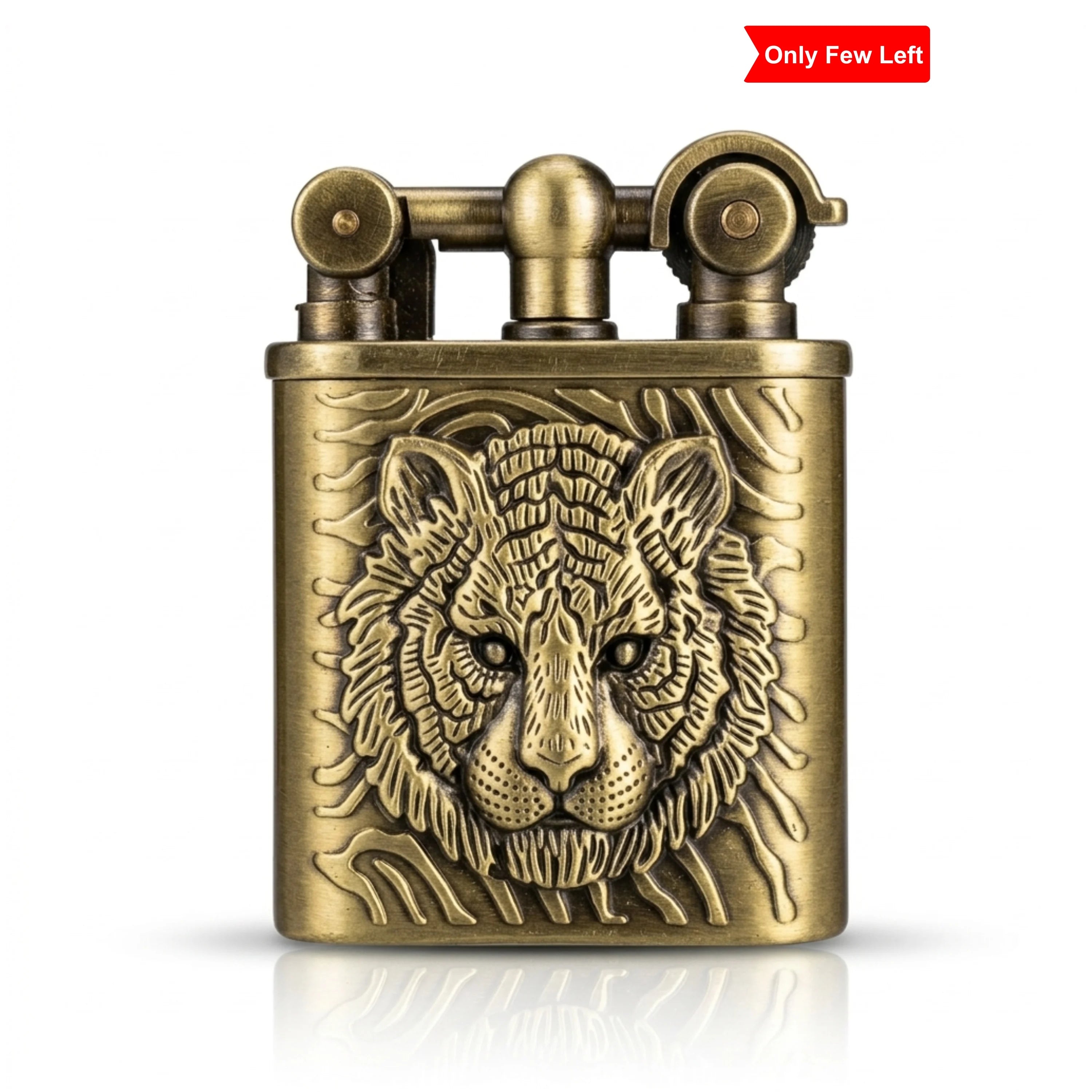 Tiger Head Engraved Vintage Gas Lighter – Refillable