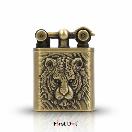 Tiger Head Engraved Vintage Gas Lighter – Refillable