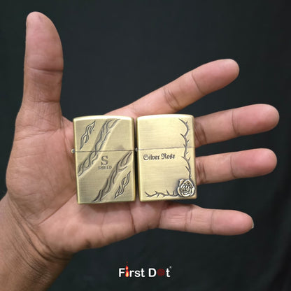 Combo of 2 Embossed Metal Cigarette Lighters + Free 50ml Fuel