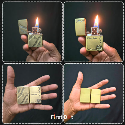 Combo of 2 Embossed Metal Cigarette Lighters + Free 50ml Fuel