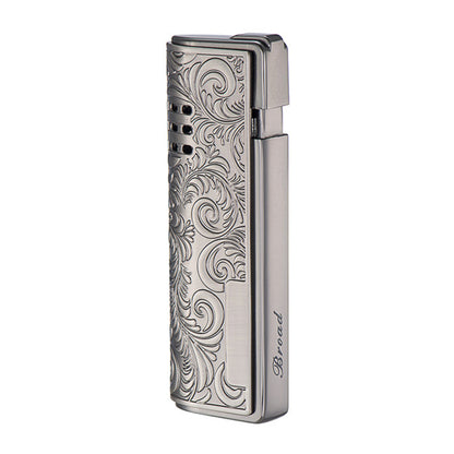 Vintage Embossed Butane Gas Windproof Metal Lighter