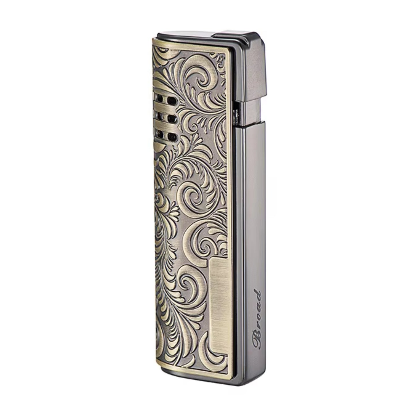 Vintage Embossed Butane Gas Windproof Metal Lighter