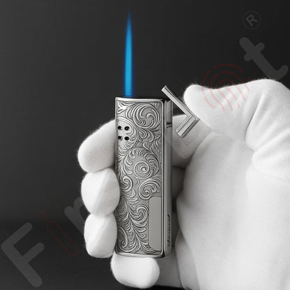Vintage Embossed Butane Gas Windproof Metal Lighter