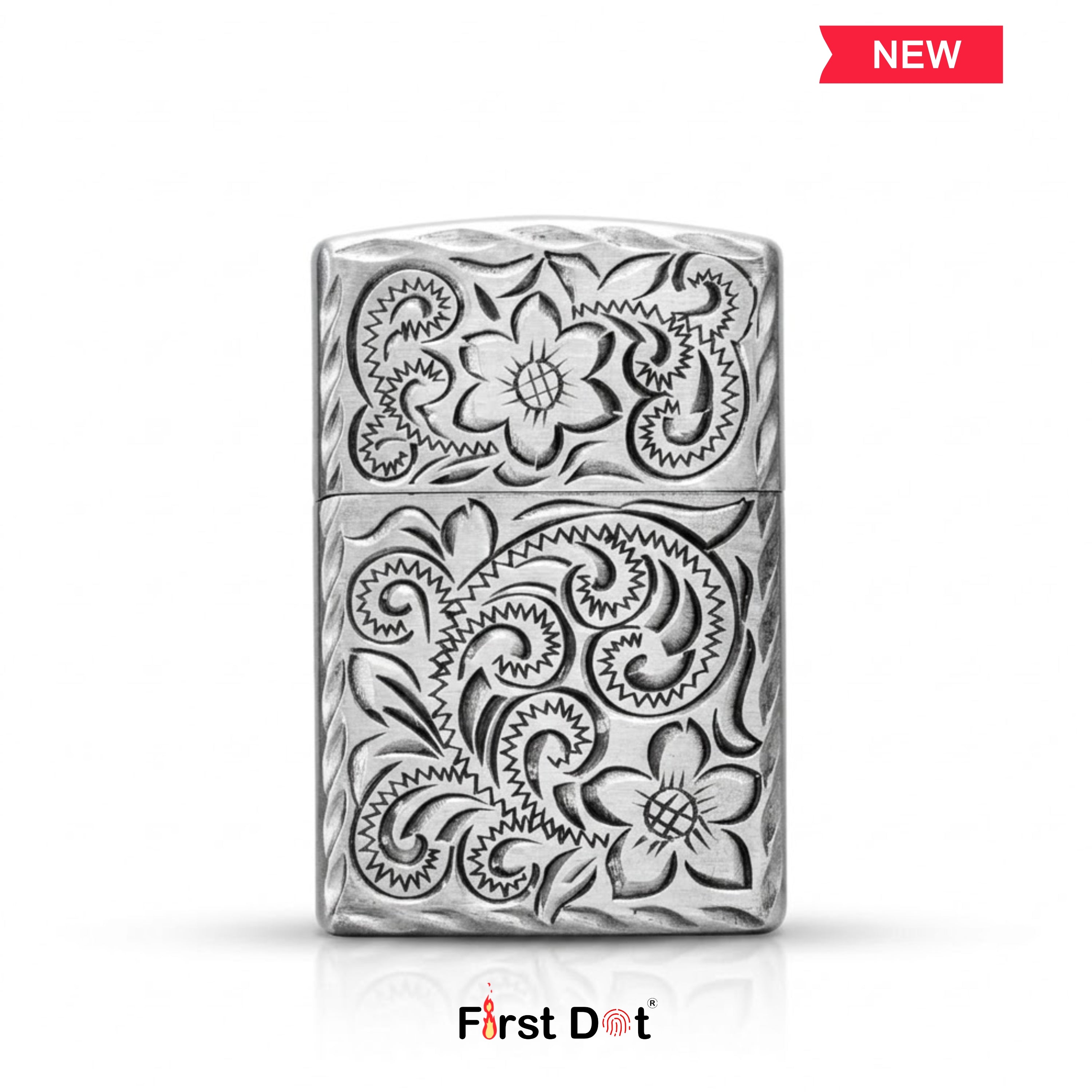 Vintage Floral Engraved Cigarette Lighter