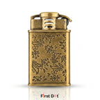 Vintage Floral Engraved Jet Flame Cigarette Lighter