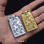 Vintage Floral Engraved Jet Flame Cigarette Lighter