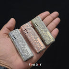 Vintage Leaf Engraved Cigarette Lighter – Windproof