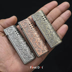 Vintage Leaf Engraved Cigarette Lighter – Windproof