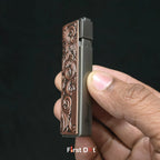 Vintage Leaf Engraved Cigarette Lighter – Windproof