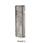 First Dot Vintage Leaf Engraved Cigarette Lighter – Windproof
