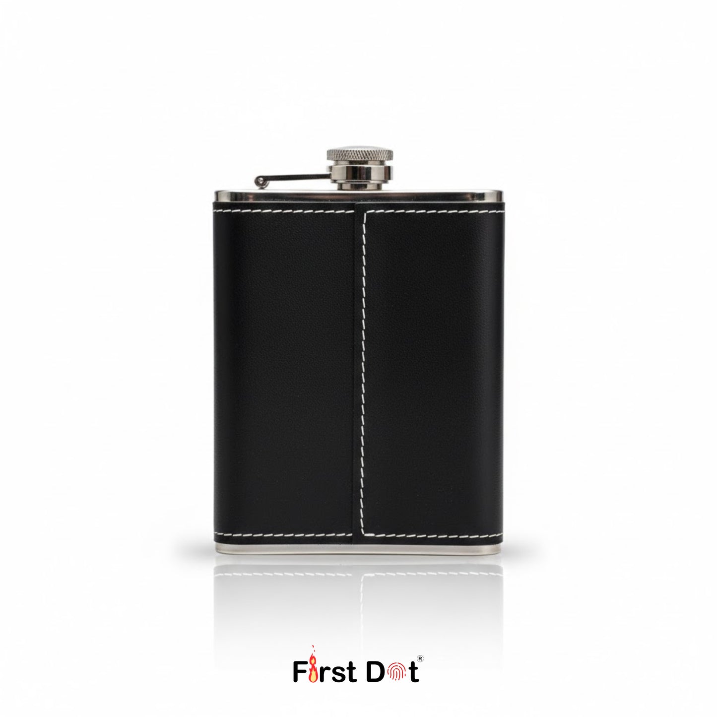 Vintage Leather Hip Flask 8oz for Men | Embossed Metal Design