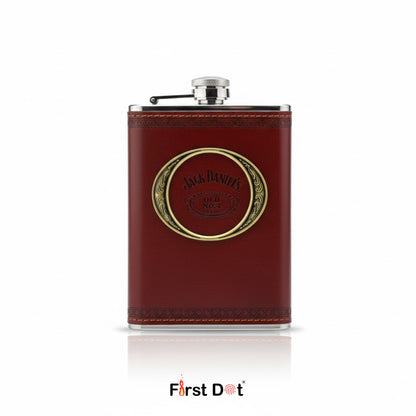 Vintage Leather Hip Flask with Embossed | Pocket Flask for Travel 9oz