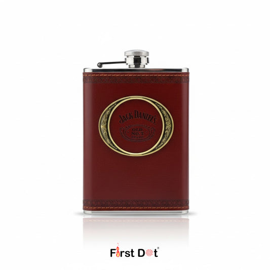 Vintage Leather Hip Flask with Embossed | Pocket Flask for Travel 9oz