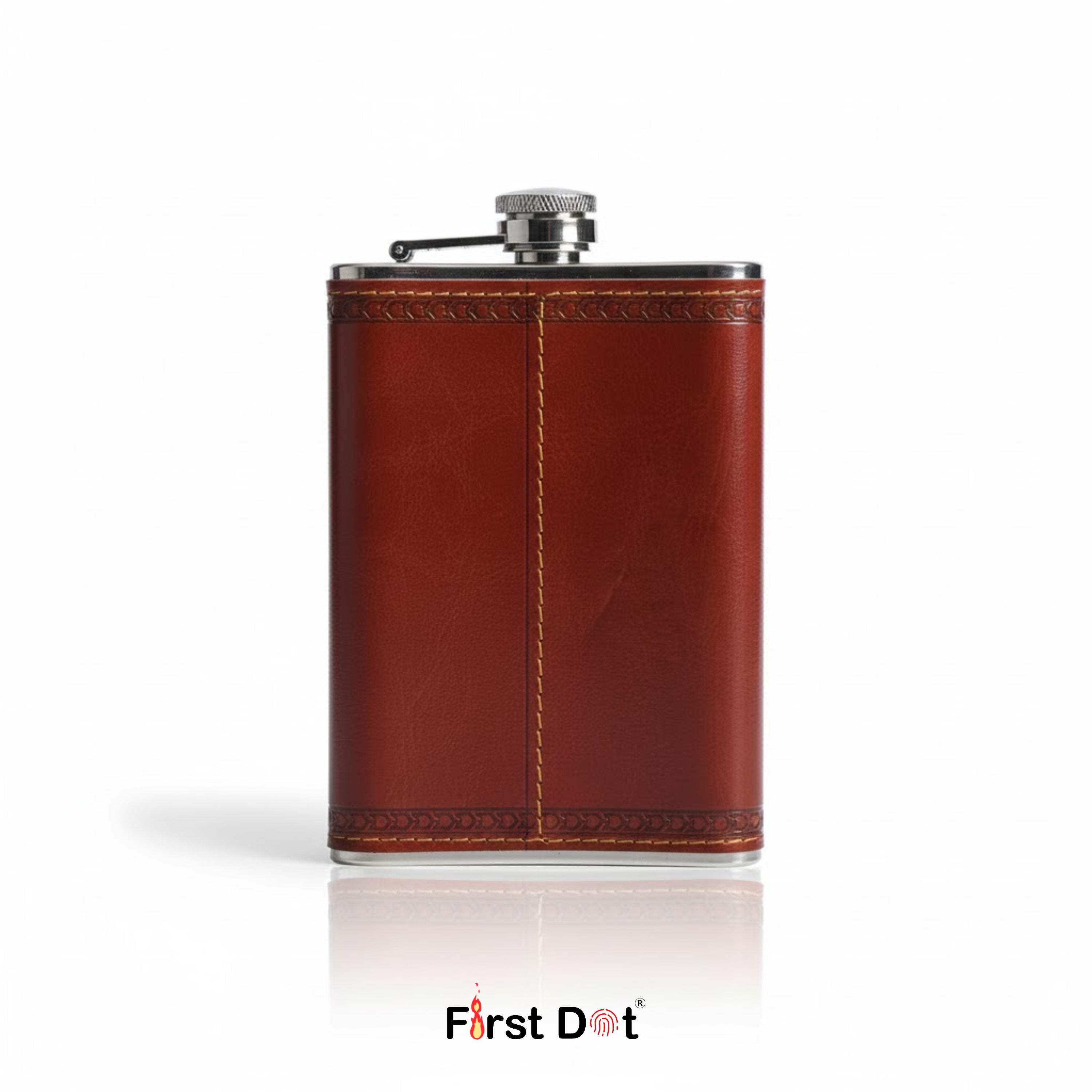 Vintage Leather Hip Flask with Embossed | Pocket Flask for Travel 9oz