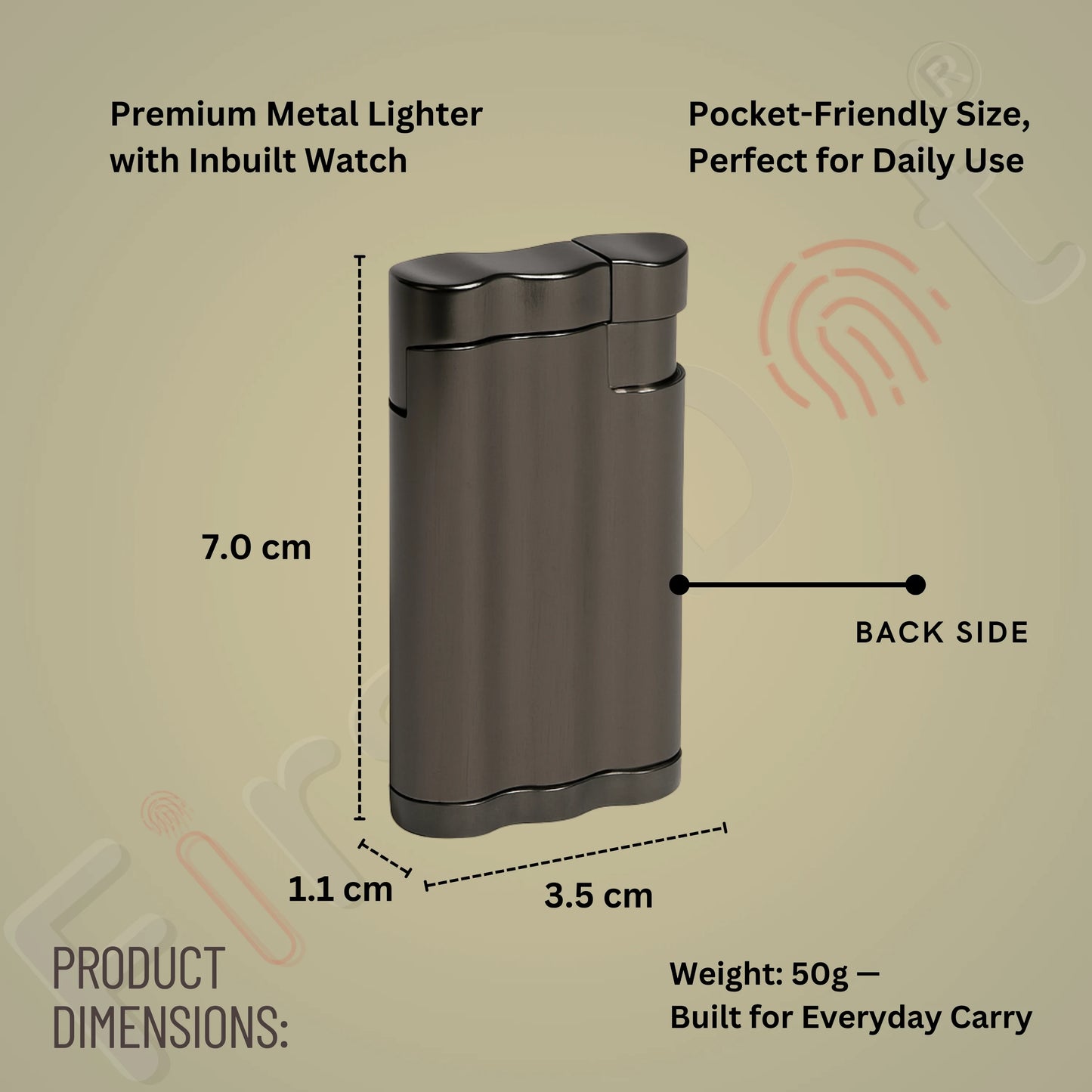 Vintoro Luxury Dual-Use Classic Watch Lighter for Men - Grey