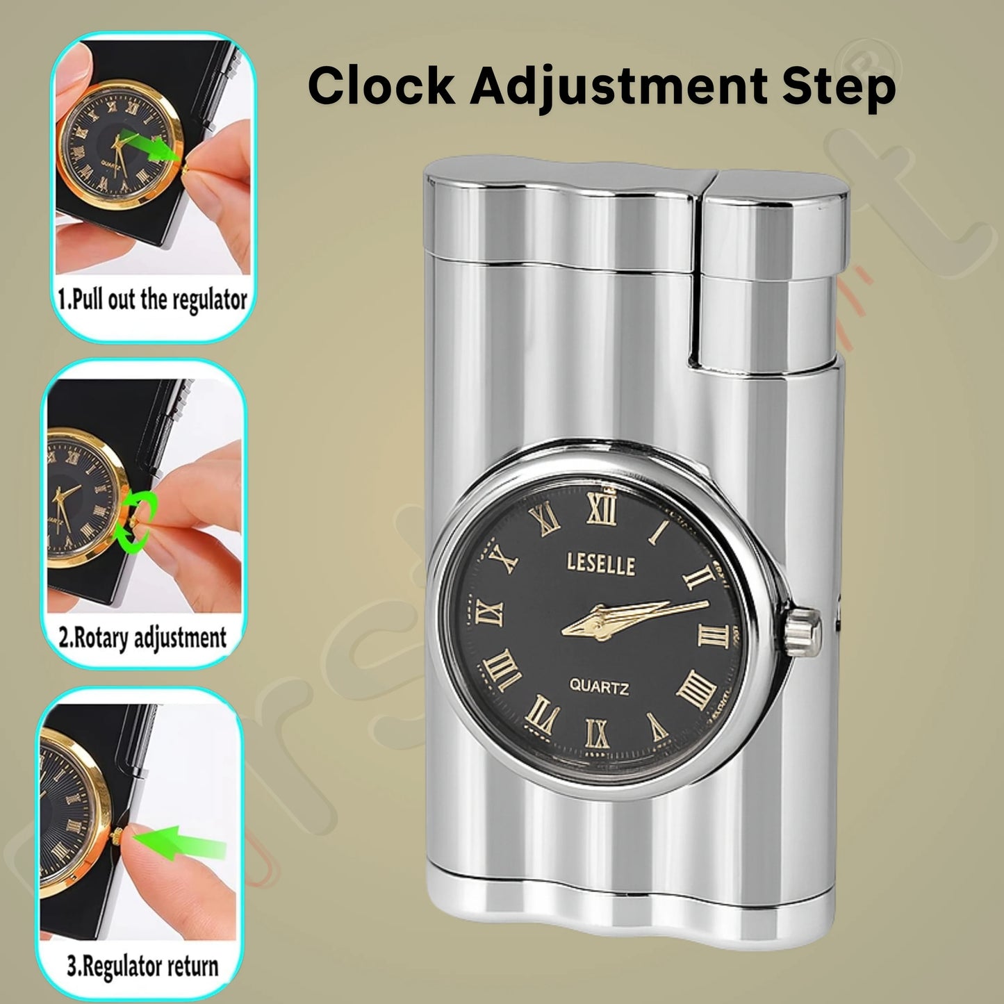 Vintoro Luxury Dual-Use Classic Watch Lighter for Men - Silver