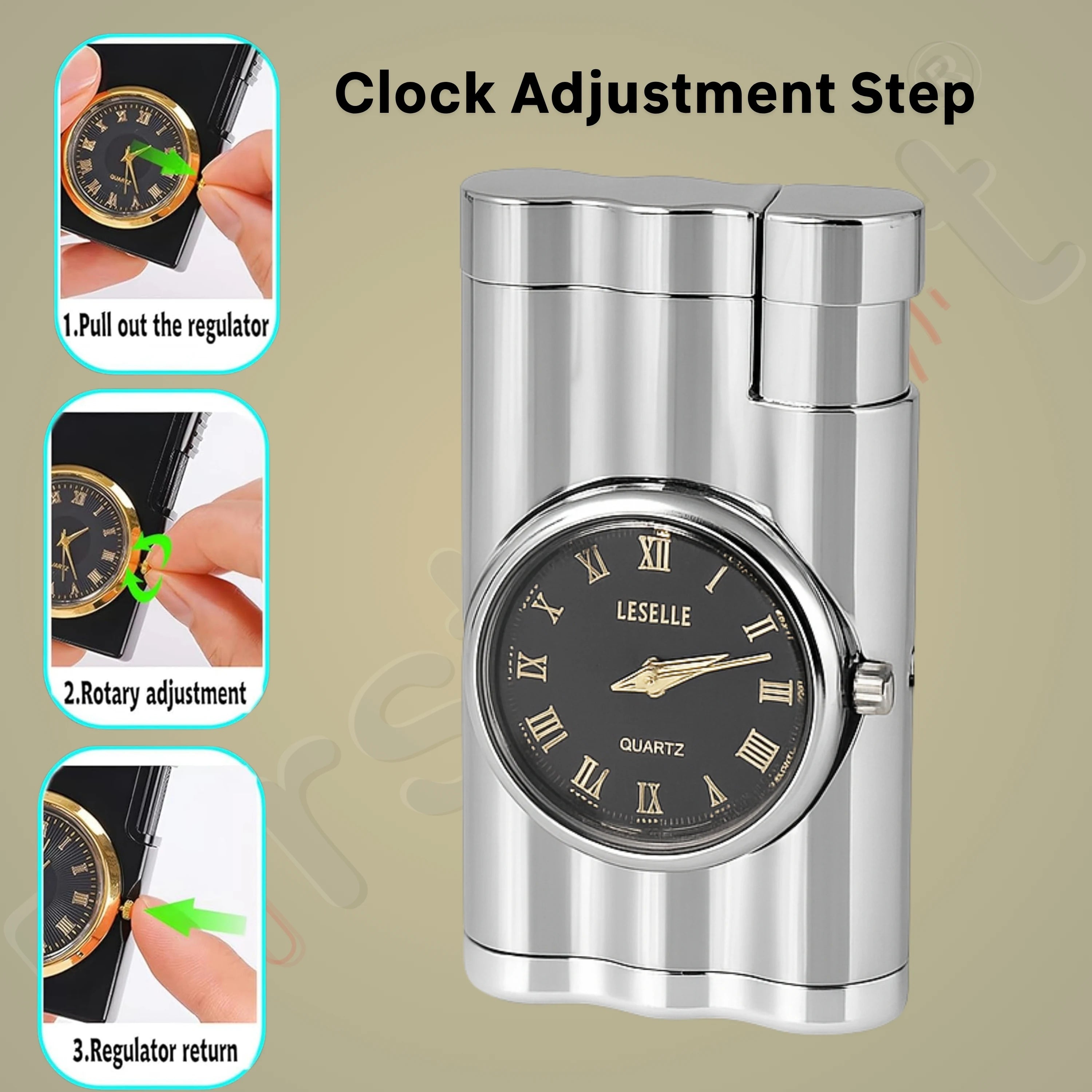 Vintoro Luxury Dual-Use Classic Watch Lighter for Men - Silver