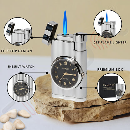 Vintoro Luxury Dual-Use Classic Watch Lighter for Men - Silver