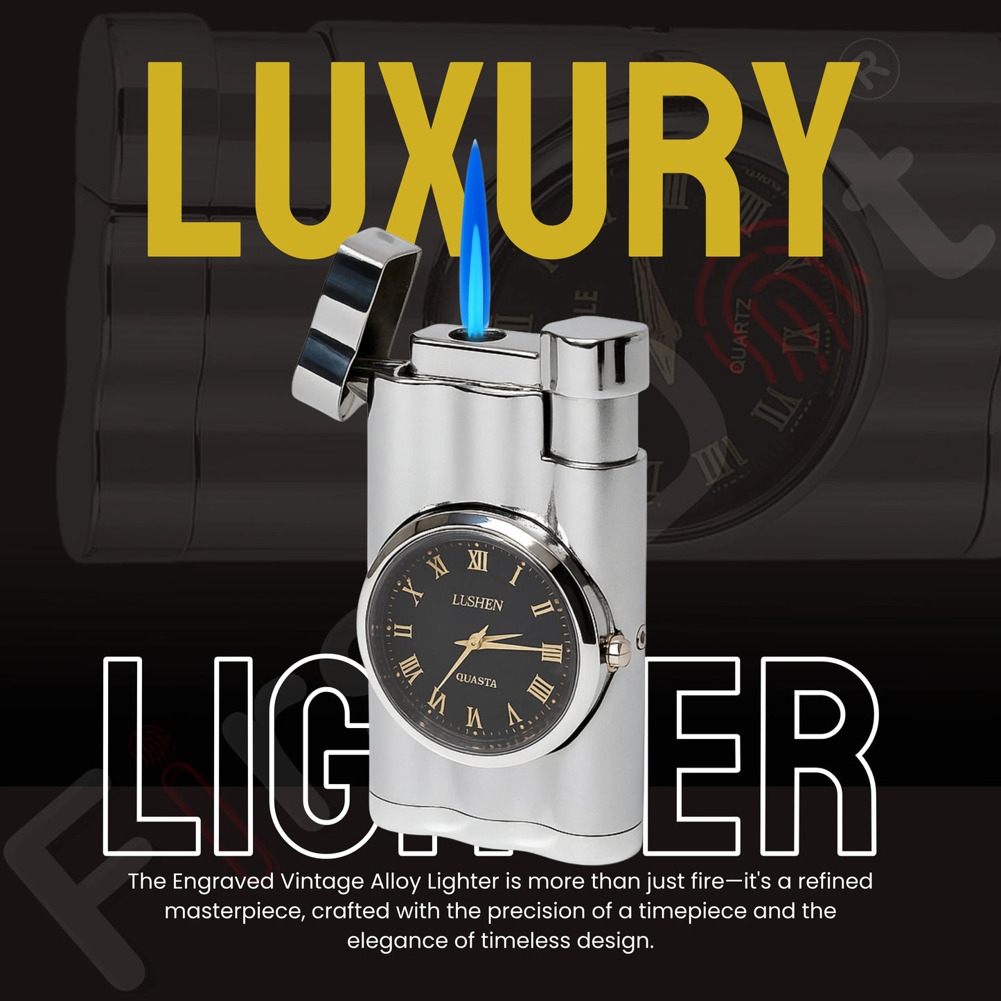 Vintoro Luxury Dual-Use Classic Watch Lighter for Men - Silver