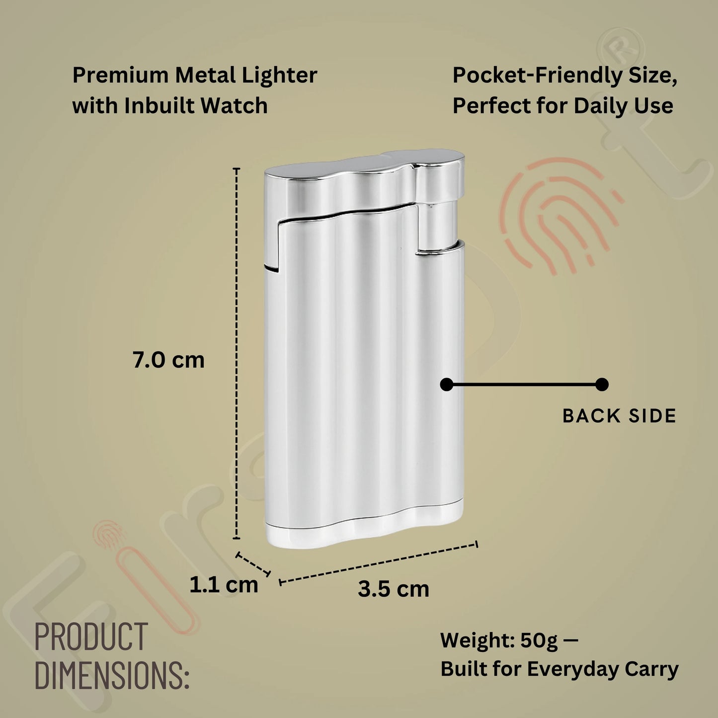 Vintoro Luxury Dual-Use Classic Watch Lighter for Men - Silver