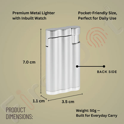 Vintoro Luxury Dual-Use Classic Watch Lighter for Men - Silver