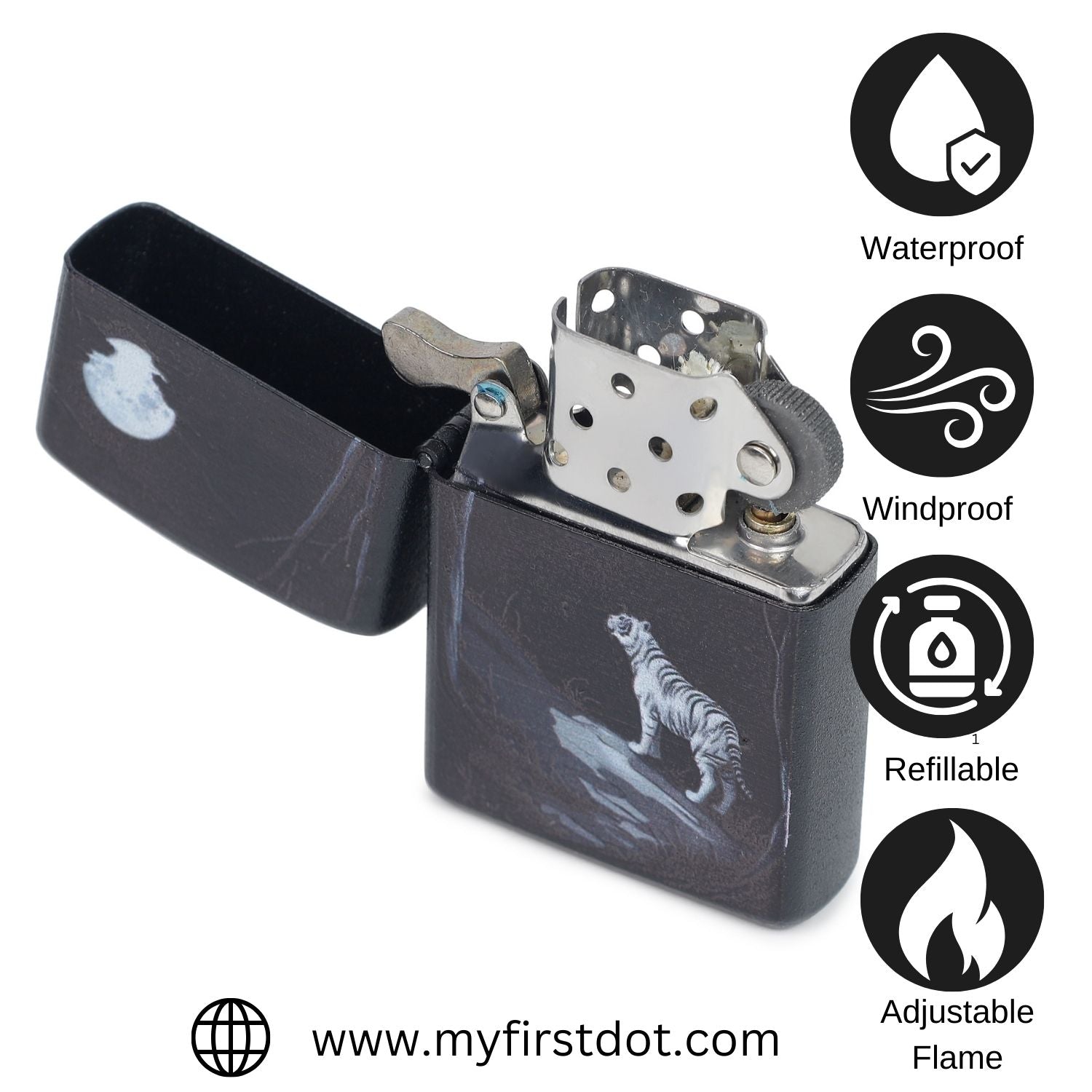Artistic Moonlit Tiger Cigarette Lighter