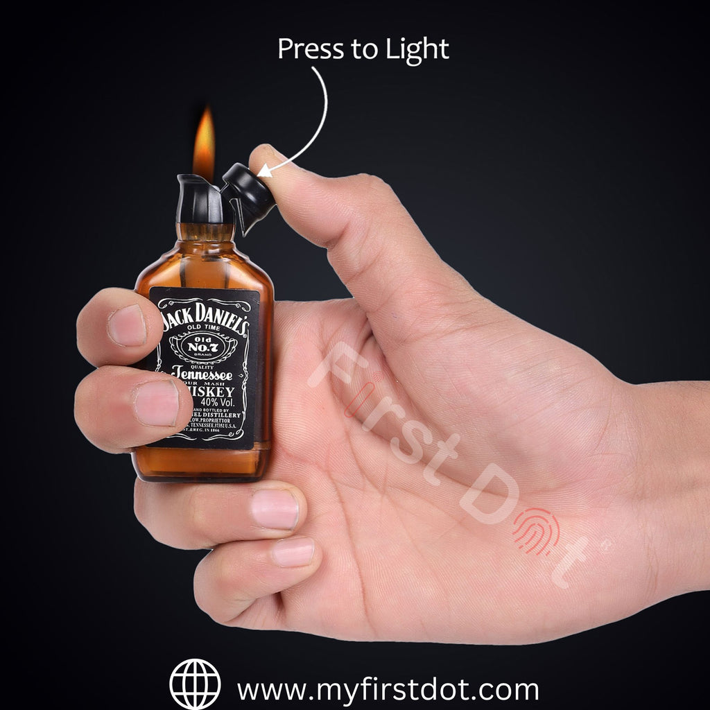 First Dot Whiskey Bottle Style Soft Flame Gas Lighter
