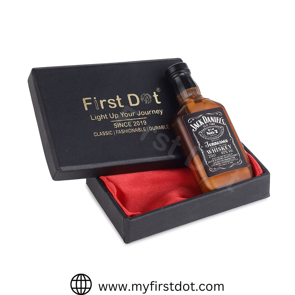 First Dot Whiskey Bottle Style Soft Flame Gas Lighter