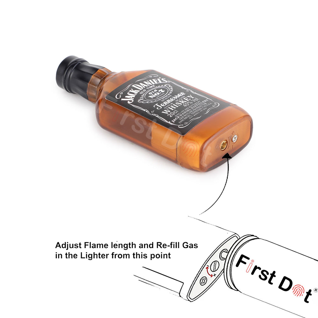 First Dot Whiskey Bottle Style Soft Flame Gas Lighter