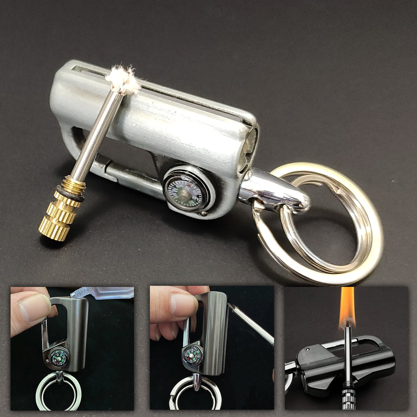 Permanent Match Fire Starter Keychain Lighter