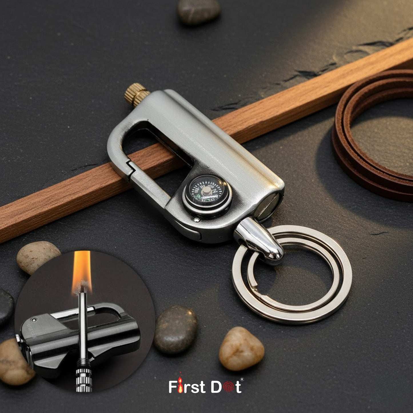 Permanent Match Fire Starter Keychain Lighter