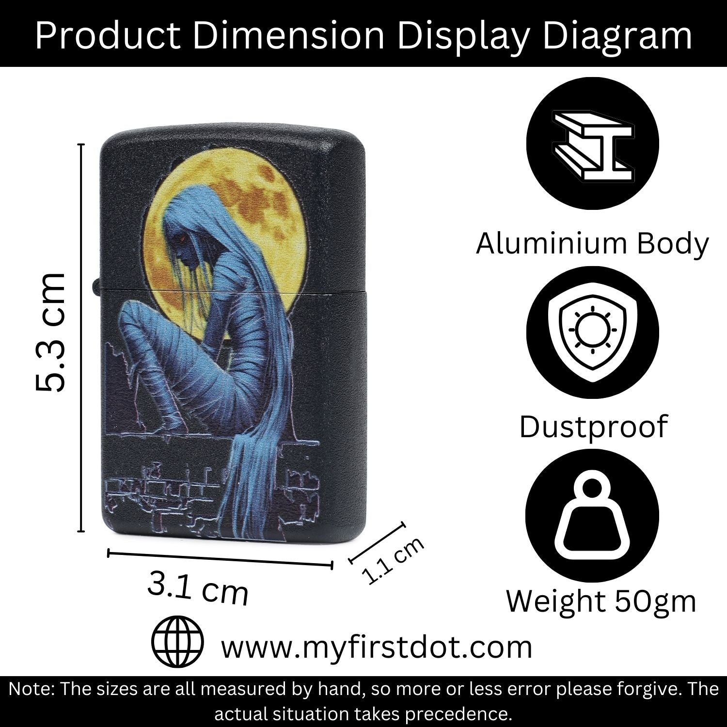 Blue Mummy Moon Graphic Windproof Cigarette Lighter