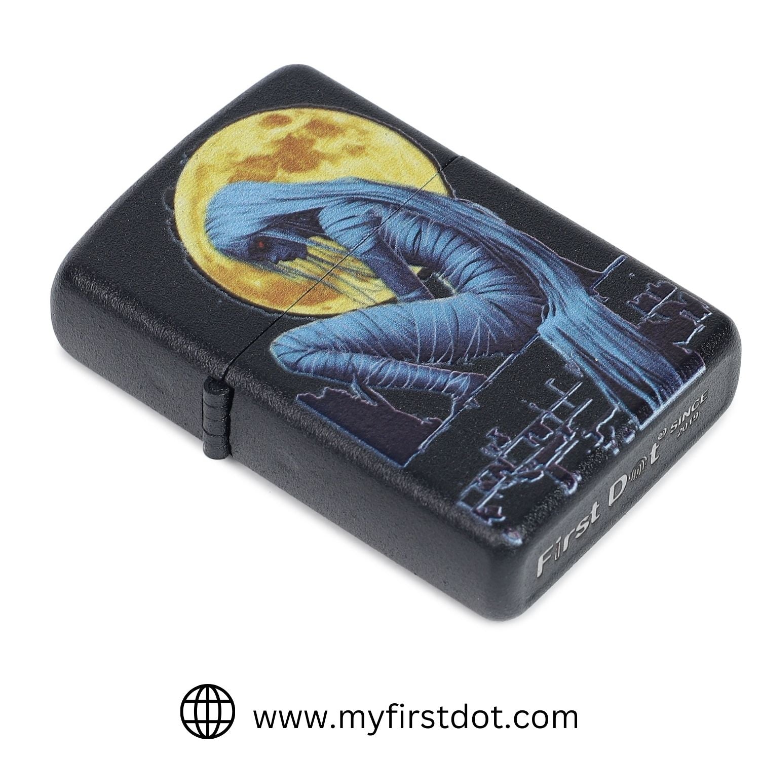 Blue Mummy Moon Graphic Windproof Cigarette Lighter