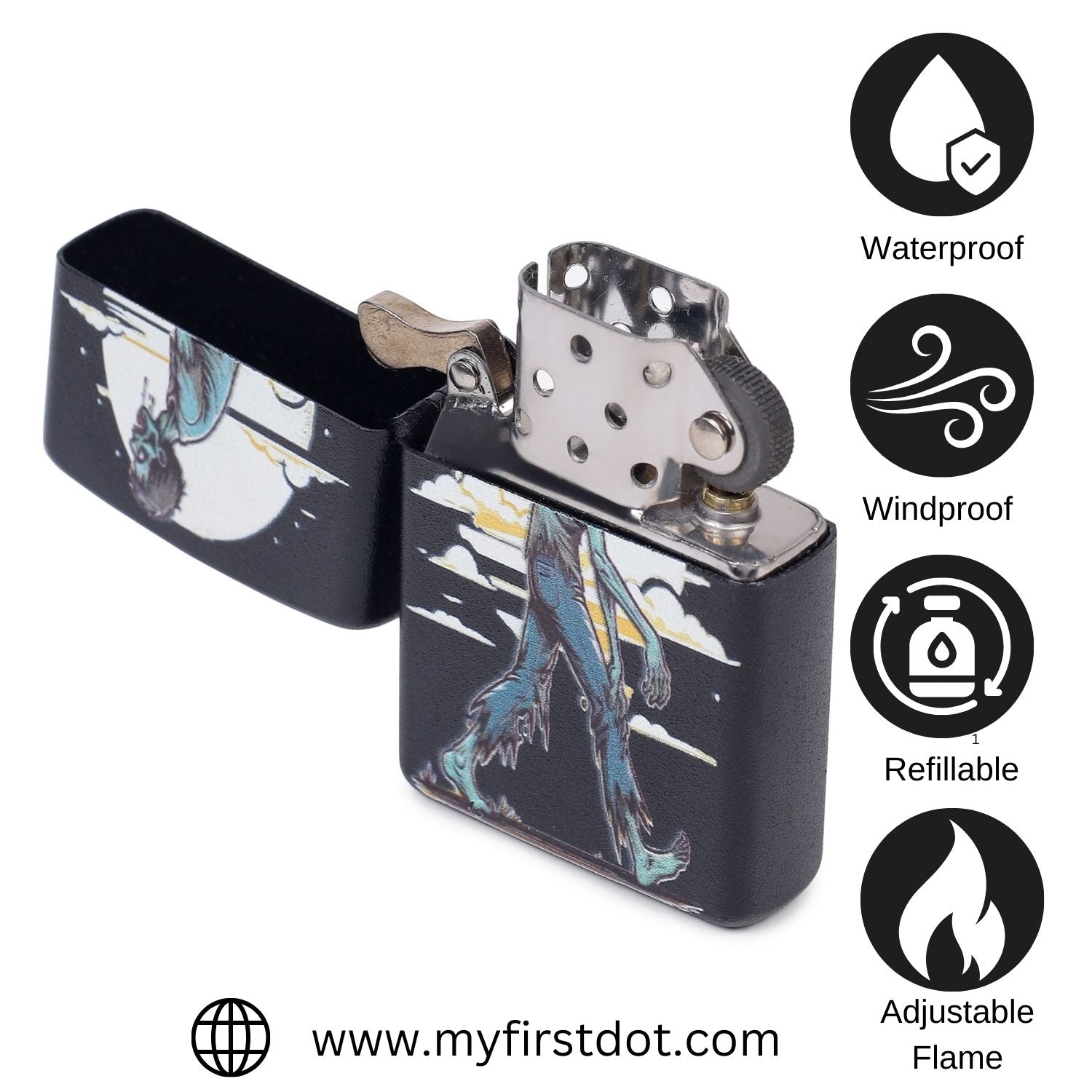 Zombie Walk Windproof Lighter Gift for Men Pocket Lighter | First Dot