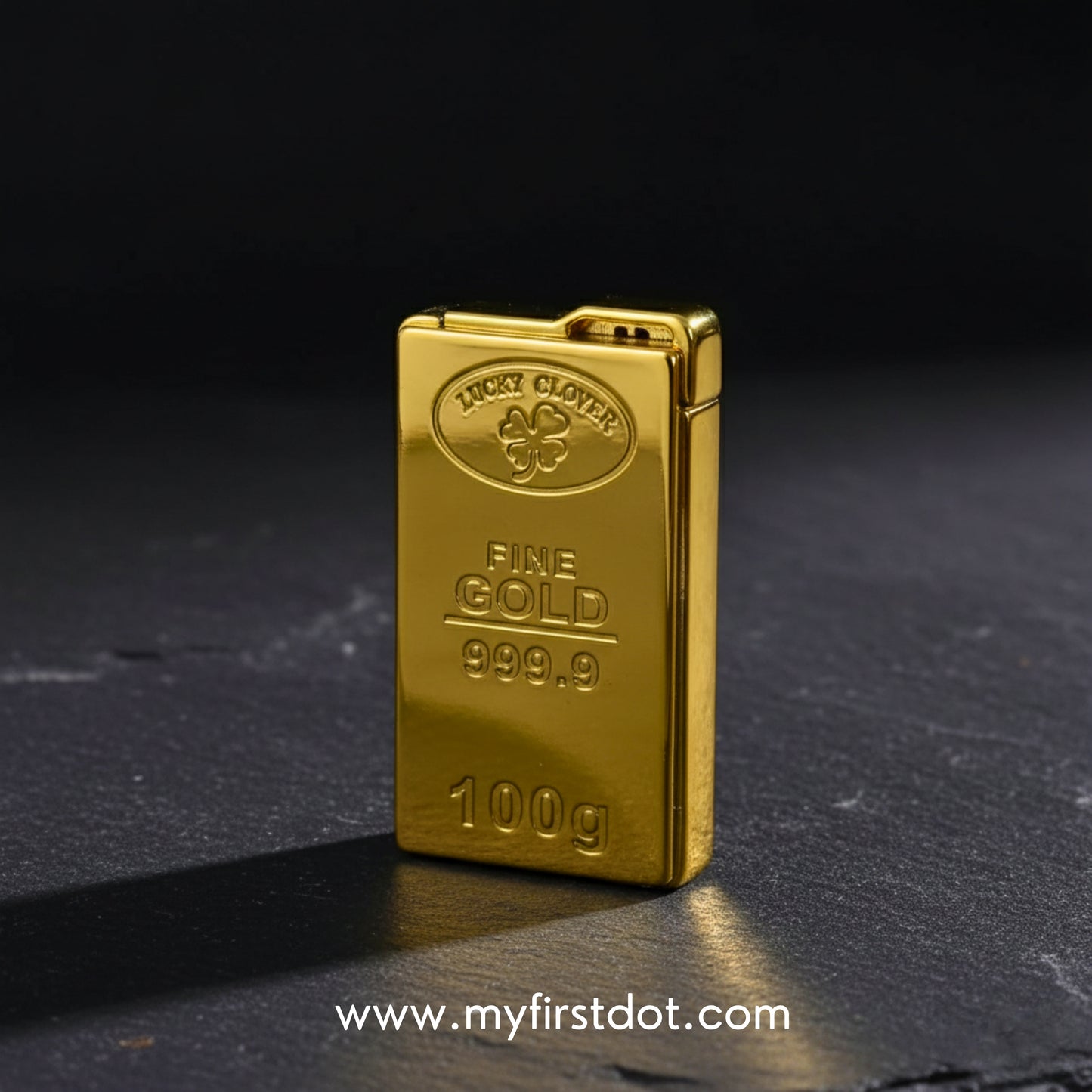 Gold bar on a dark surface first dot 100g Gold Bar Design Jet Flame Cigarette Lighter 