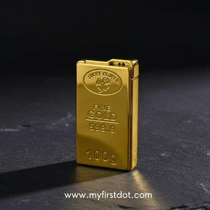 Gold bar on a dark surface first dot 100g Gold Bar Design Jet Flame Cigarette Lighter 