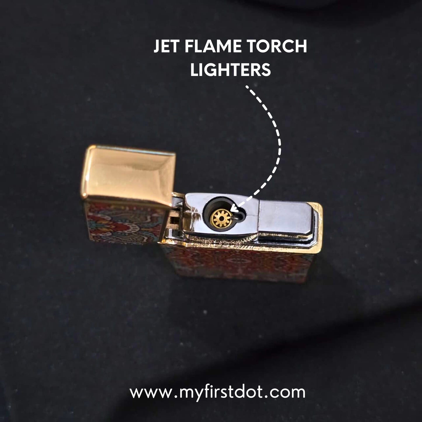 Premium Mandala Art Jet Flame Lighter | Refillable Windproof