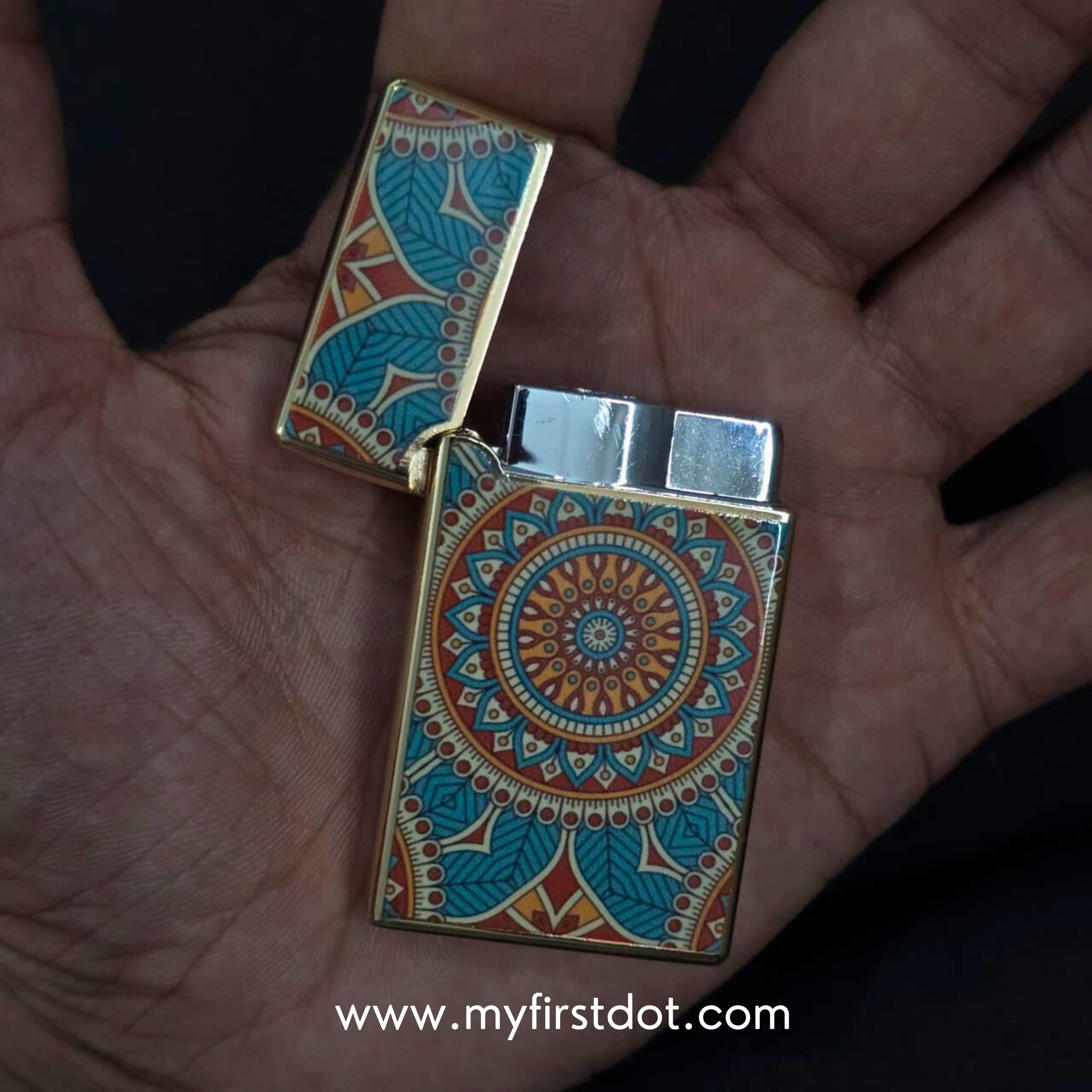 Premium Mandala Art Jet Flame Lighter | Windproof Refillable