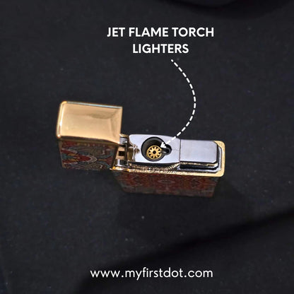 Premium Mandala Art Jet Flame Lighter | Windproof Refillable