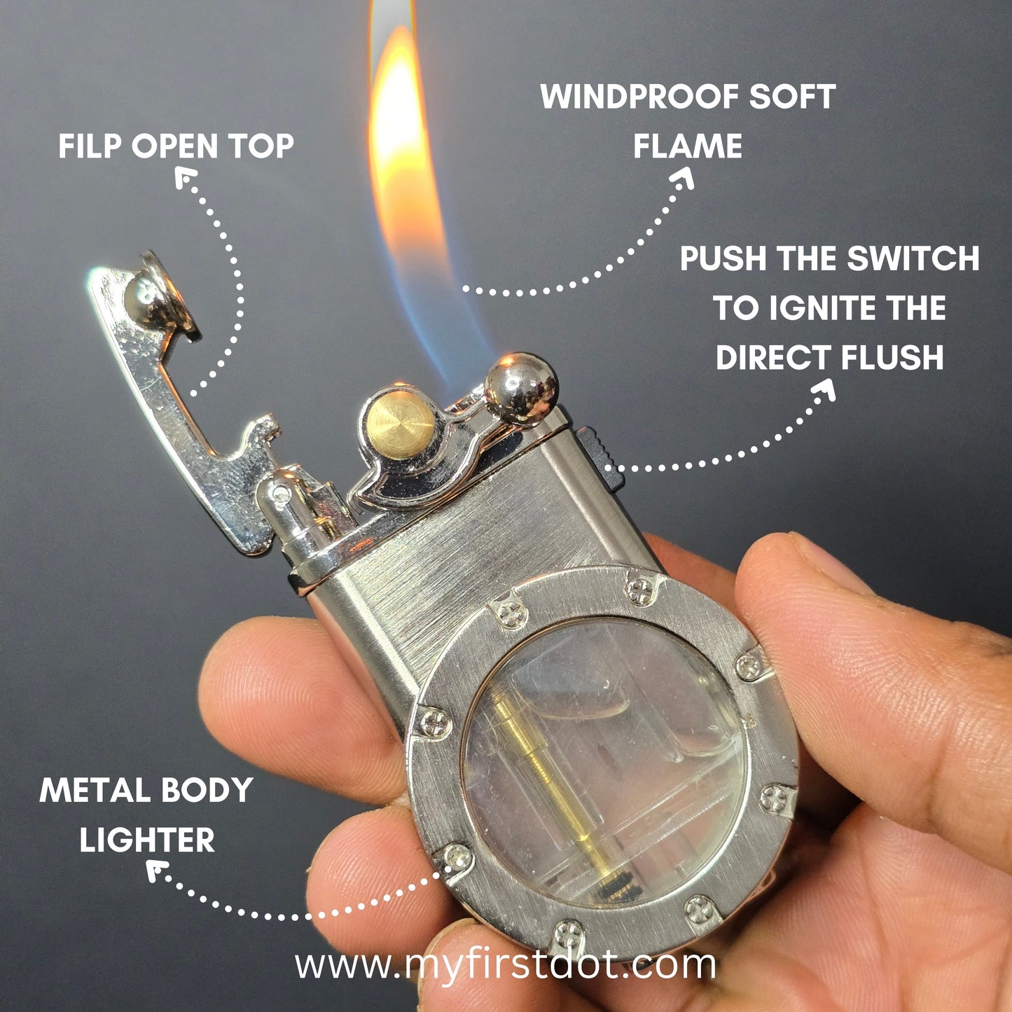 Retro Trench Rocker Lighter | Dual Flame Lighter