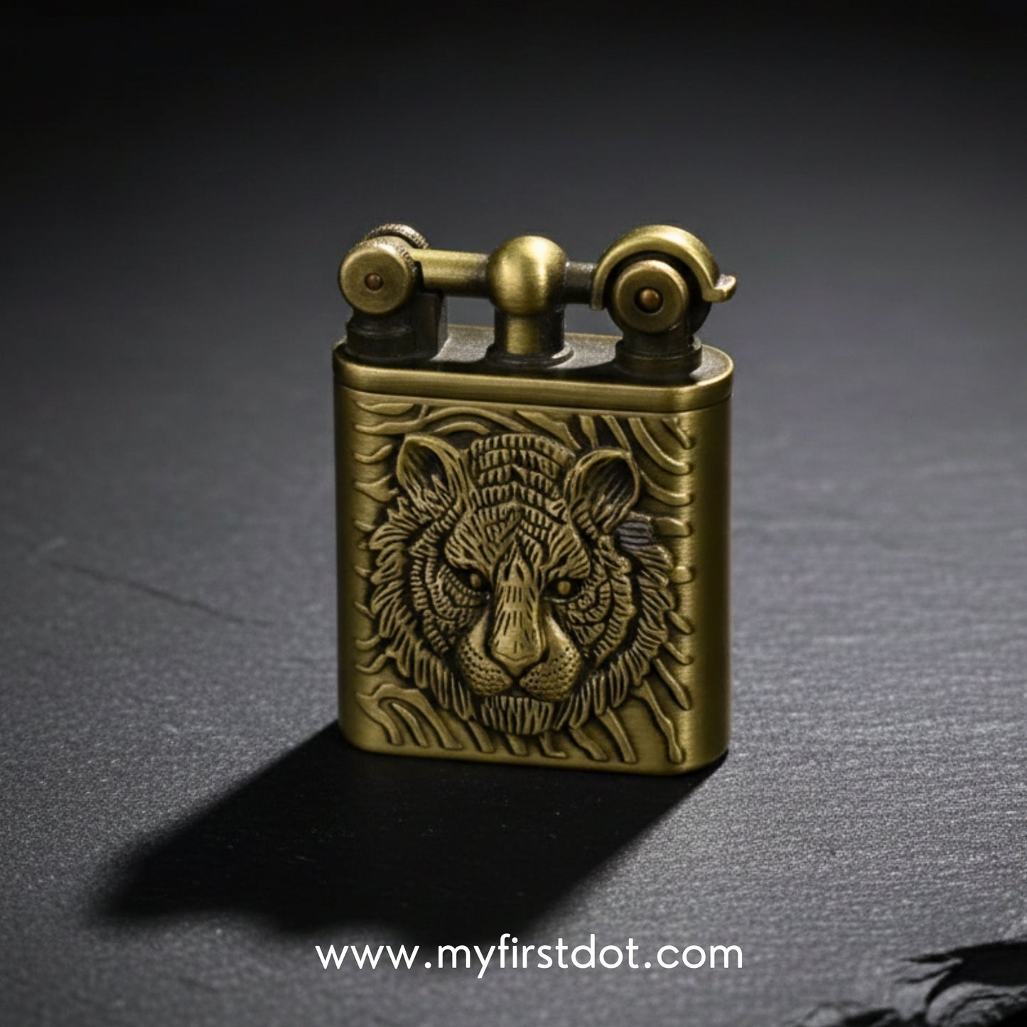 Tiger Head Engraved Vintage Gas Lighter – Refillable