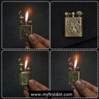 Tiger Head Engraved Vintage Gas Lighter – Refillable