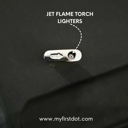 Vintage Leaf Carved Jet Flame Lighter Gold