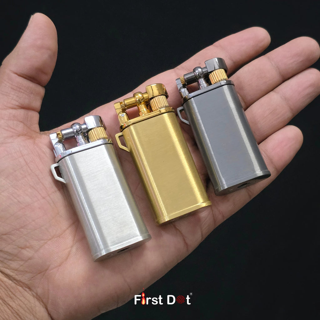 Oblik Brushed Compact Flip Top Lighter