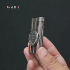 First Dot Vintoro Jet Flame Built-In Analog Watch Lighter