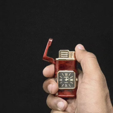 Premium ChronoLite Dual Flame Watch Cigarette Lighter