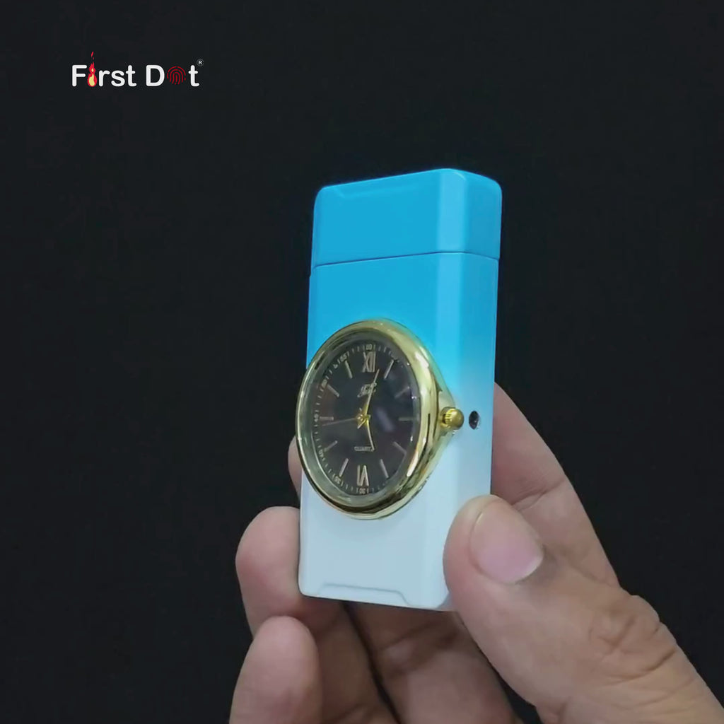 First Dot ChronoFlame Duo Flame Lighter with Inbuilt Analog Watch