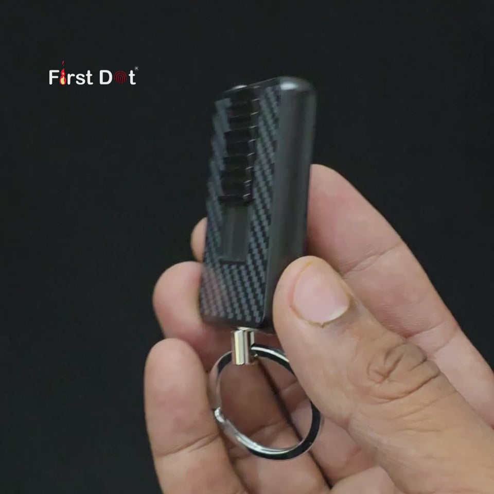 First Dot Carbon Grid Keychain Jet Flame Lighter
